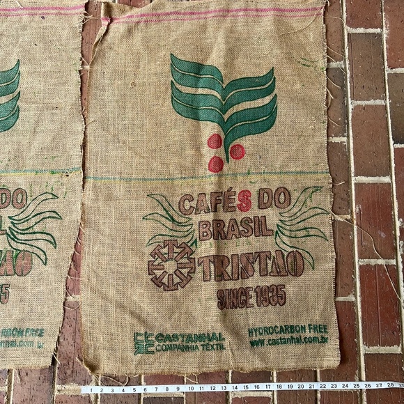 Coffee Bean Burlap Sack Brasil Tristao Leaf and Berry Decor - Picture 7 of 8